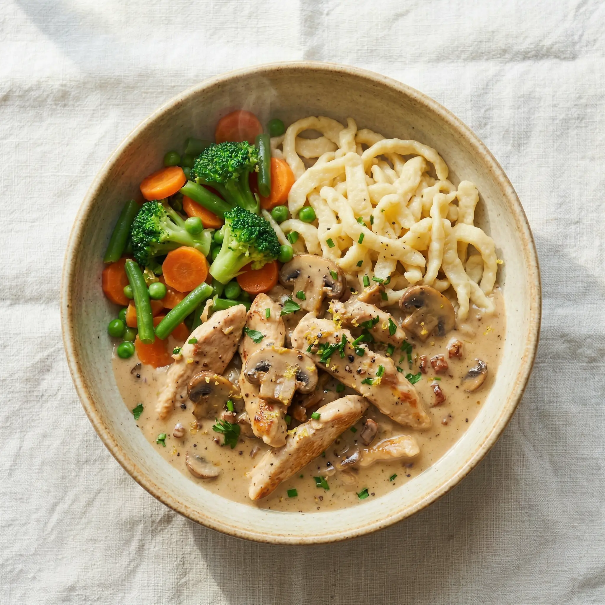 Chicken Fricassee & SpΓ€tzle